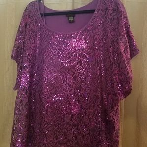 Torrid size 2 sheer purple lace top